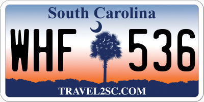 SC license plate WHF536