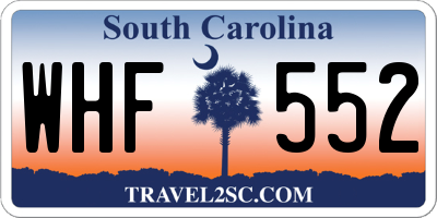SC license plate WHF552