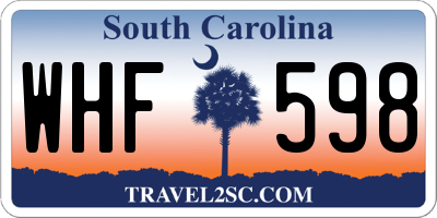 SC license plate WHF598