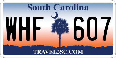 SC license plate WHF607