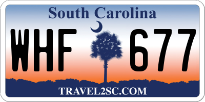 SC license plate WHF677