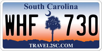 SC license plate WHF730