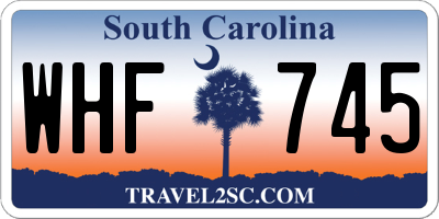 SC license plate WHF745