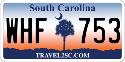 SC license plate WHF753