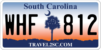 SC license plate WHF812