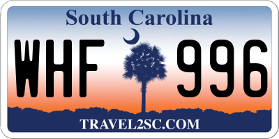 SC license plate WHF996