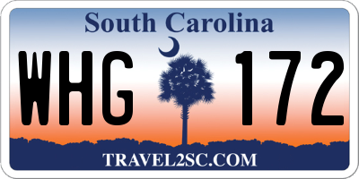 SC license plate WHG172