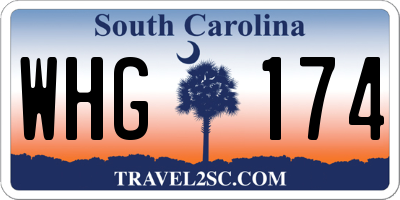 SC license plate WHG174