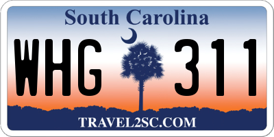 SC license plate WHG311