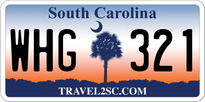SC license plate WHG321