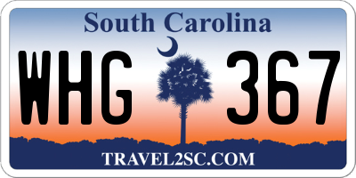 SC license plate WHG367