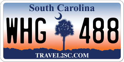 SC license plate WHG488
