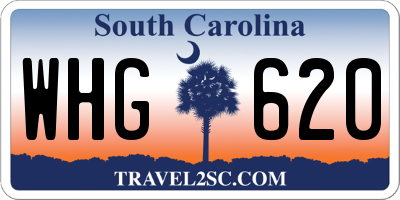 SC license plate WHG620