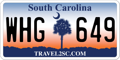 SC license plate WHG649