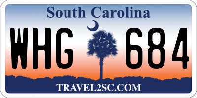 SC license plate WHG684