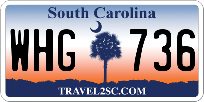 SC license plate WHG736
