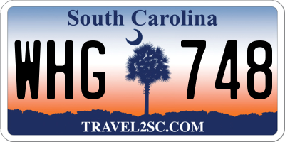 SC license plate WHG748