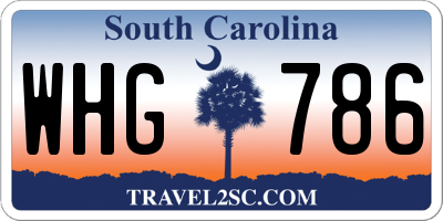 SC license plate WHG786