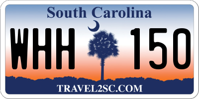 SC license plate WHH150