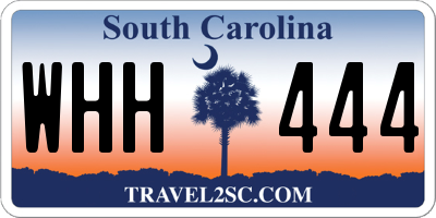 SC license plate WHH444