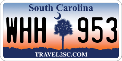 SC license plate WHH953