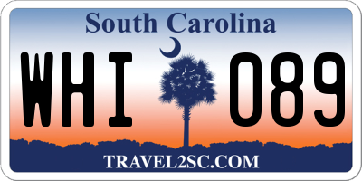 SC license plate WHI089