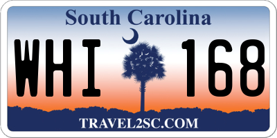 SC license plate WHI168