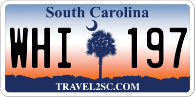 SC license plate WHI197