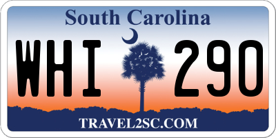 SC license plate WHI290