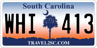 SC license plate WHI413