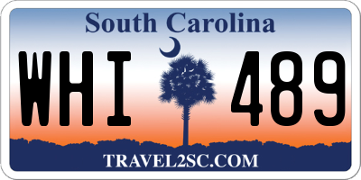 SC license plate WHI489