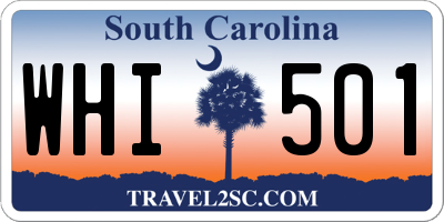 SC license plate WHI501