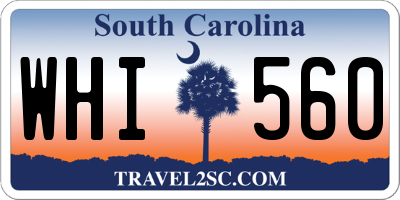 SC license plate WHI560