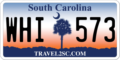 SC license plate WHI573