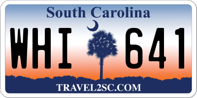 SC license plate WHI641