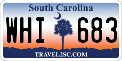 SC license plate WHI683