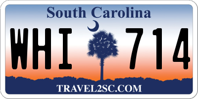SC license plate WHI714