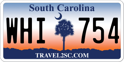SC license plate WHI754