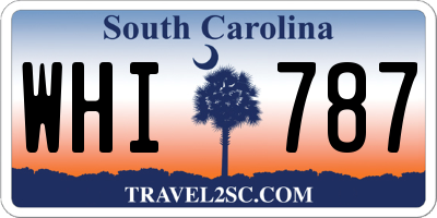 SC license plate WHI787