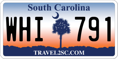 SC license plate WHI791