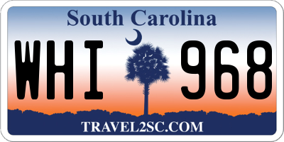SC license plate WHI968