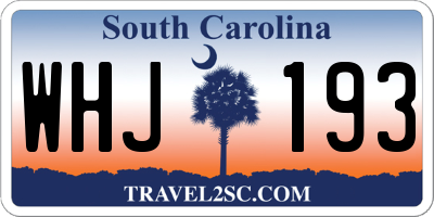 SC license plate WHJ193