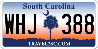 SC license plate WHJ388