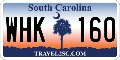SC license plate WHK160
