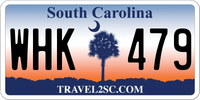 SC license plate WHK479