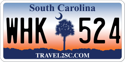 SC license plate WHK524