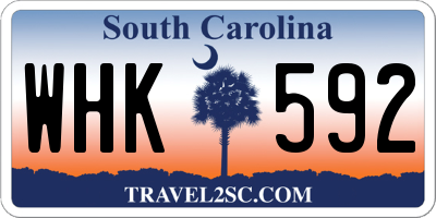 SC license plate WHK592