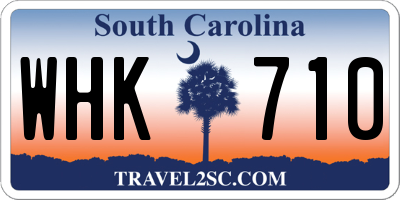 SC license plate WHK710