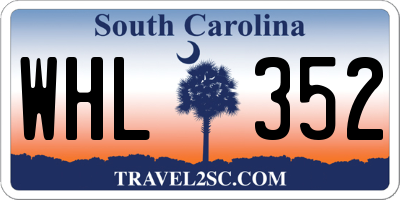 SC license plate WHL352