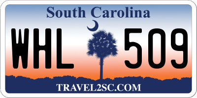 SC license plate WHL509